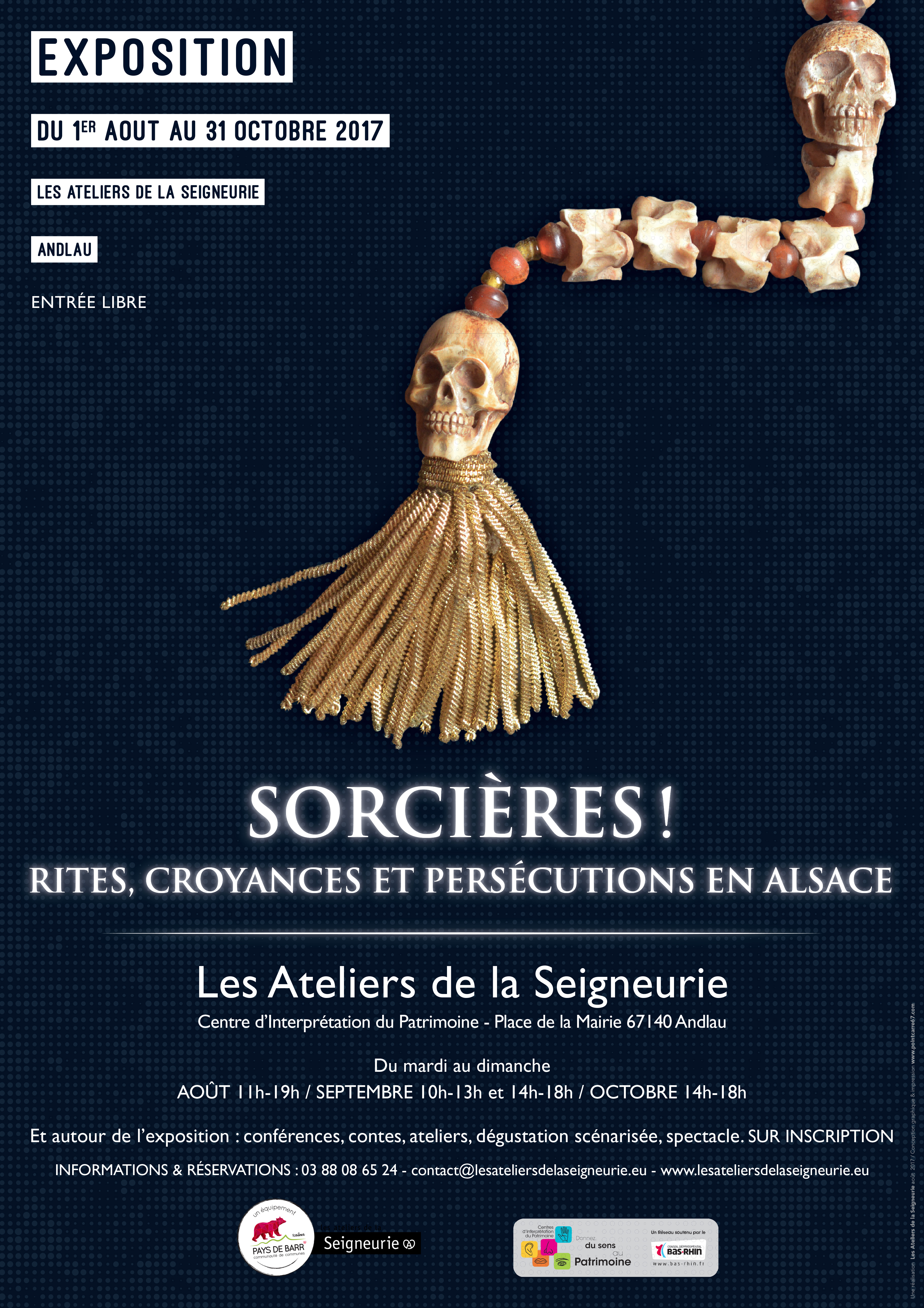 Affiche de l'exposition "Sorcières ! Rites, croyances et persécutions en Alsace"