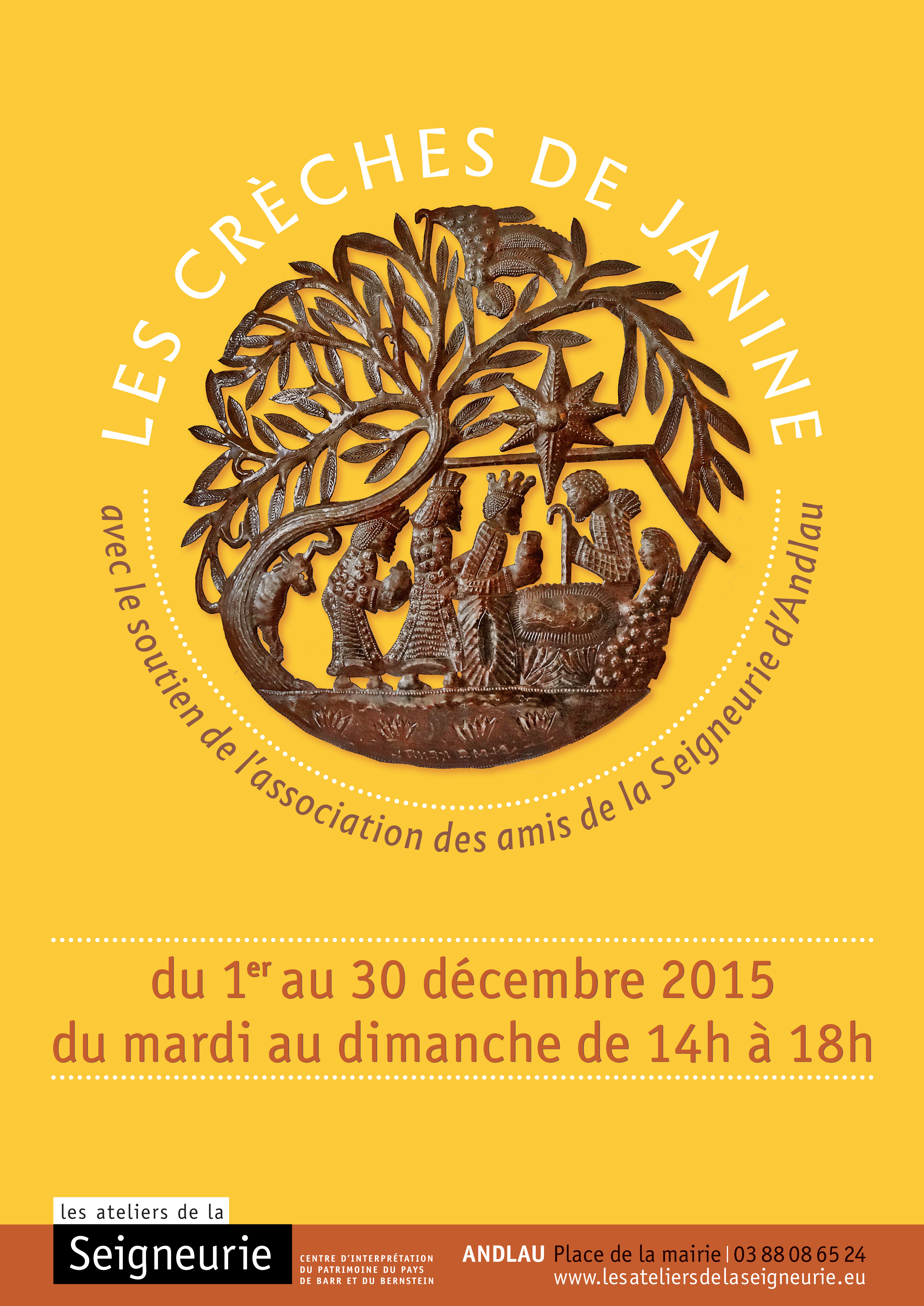 Affiche de l'exposition "Les crèches de Janine"