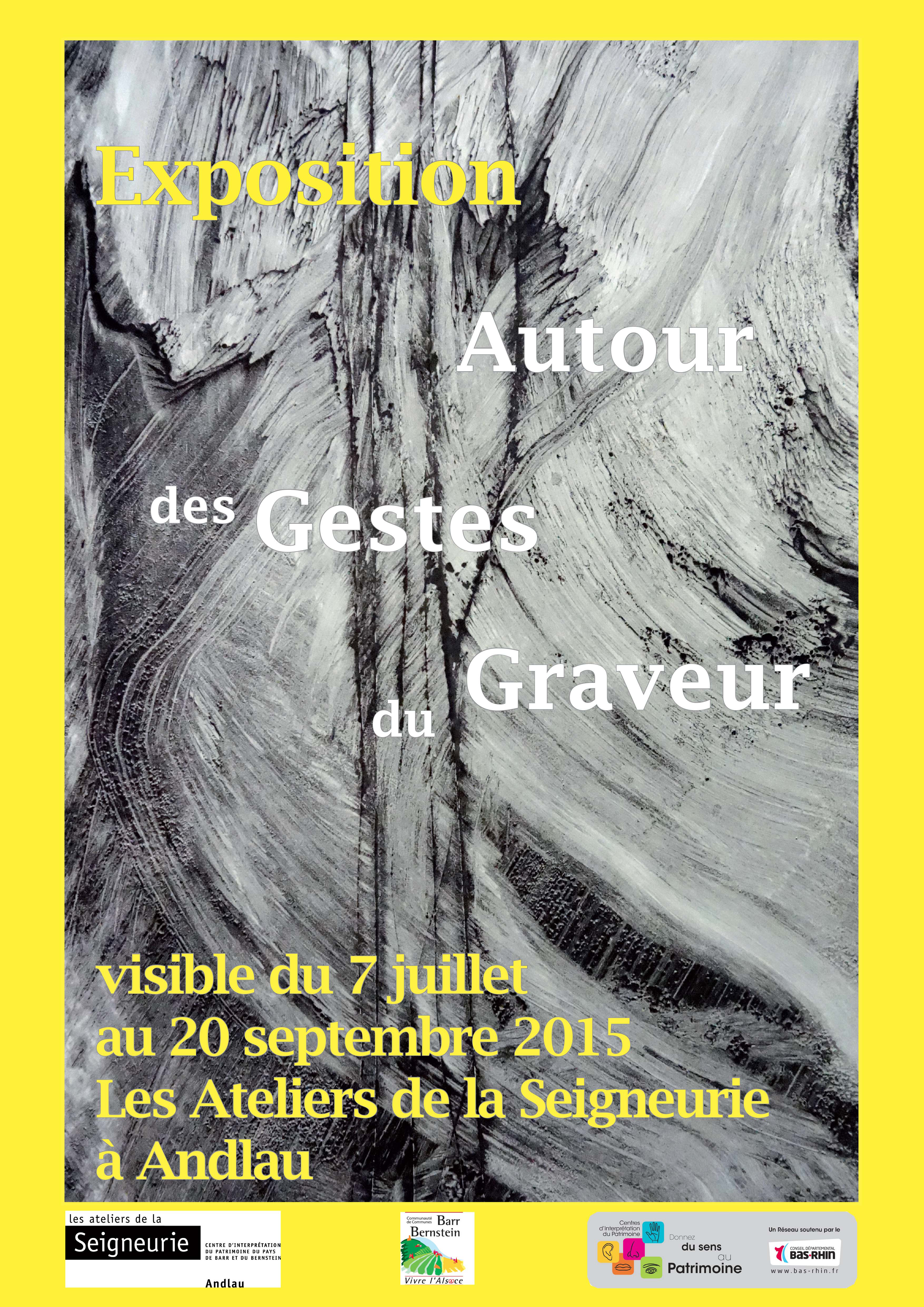 Affiche de l'exposition "Autour des gestes du graveur"