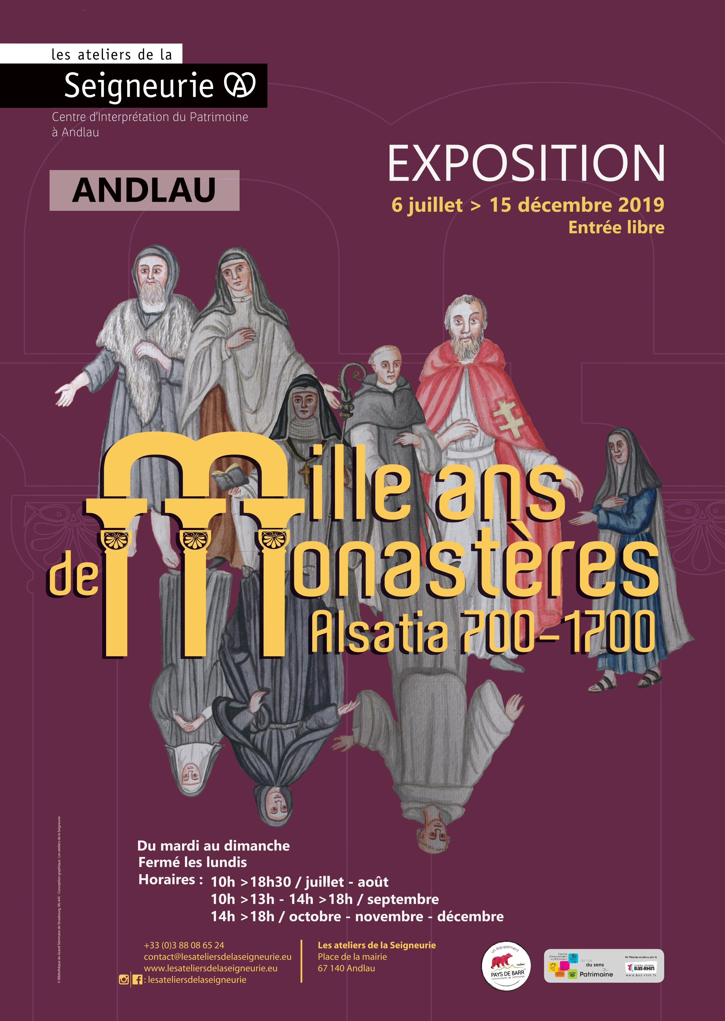 Affiche de l'exposition "Mille ans de monastères, Alsatia 700-1700"