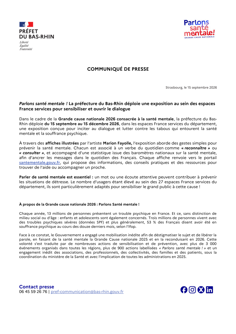 communiqué de presse