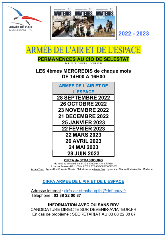 Horaires Bureau de recrutement AAE