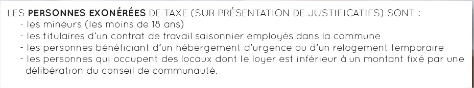 Exonération taxe de séjour