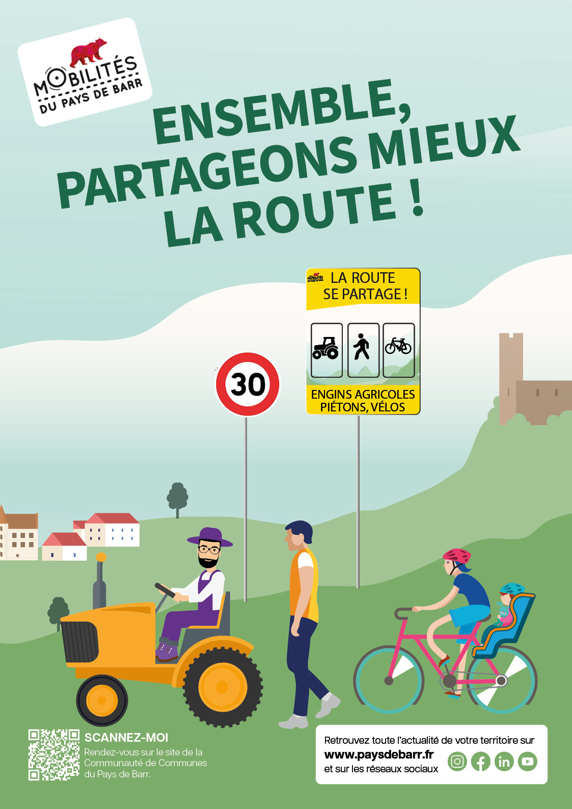affiche partage de la route
